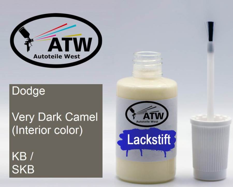 Dodge, Very Dark Camel (Interior color), KB / SKB: 20ml Lackstift, von ATW Autoteile West.